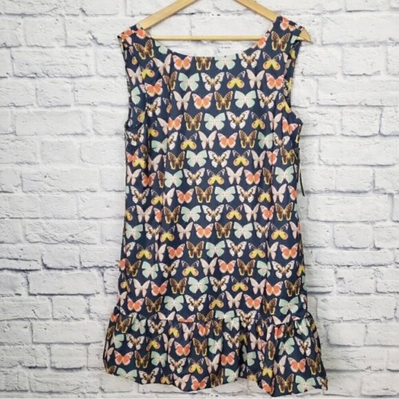 Anthropologie Maeve Butterfly Mod Mini Dress 10P Bubble Hem Blogger Fav Petite - Picture 7 of 15